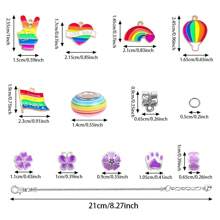 15/82pcs Resin Material Bracelet Making Set, Striped Large Hole Bead Jewelry Making Set, Personalized Multifunctional Rainbow Pendant Decoration DIY Summer Beach Ankle Bracelet Earrings Keychain Phone Chain Wedding Party Holiday Gift Accessories