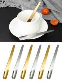 2/4/6/8/10/12pcs Coffee Spoons, Stainless Steel Flat Spoon For Dessert, Small Coffee Scoop, Coffee Stirring Spoon, Bar Spoon, Kitchen Flatware, For Home Restaurant Coffee Shop Party, Flatware