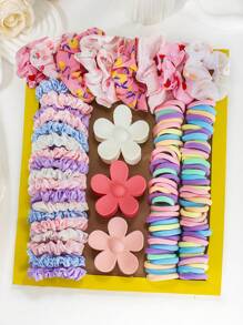 117 Stück/Set mit rosafarbenen süßen Sommer Haaraccessoires, einschließlich Haarband, große Blumen Haarspangen, Haargummis und Scrunchies - geeignet für Mädchen und Frauen, ob für den Weg zur Arbeit, Dates, Partys oder Urlaub, kann Ihre Frisurbedürfnisse erfüllen und Sie zum Fashion-Fokus machen - Neues Design für 2025, Haaraccessoires, Haarklammern