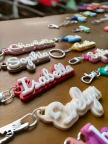 1pc Customized Name Bag Charm - Cute Cartoon Design, Perfect Gift For Girls & Friends. Customizable Acrylic Keychain. All-Year-Round Gift, Durable, Colorful, Adorable, Cute, Fun, Kawaii, Unisex, Casual, Personalized, Unique. Ideal Gift For Him, Her, Boyfriend, Family, Friends, Travel Accessories