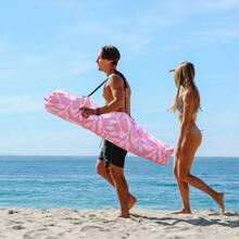 Beach Cabana 6.2'*6.2' Beach Canopy Easy Set Up And Take Down Cabana Tent With Sand Pockets Instant Sun Shade With Side Wall Pink Leaf - 粉紅葉 - 查看 4
