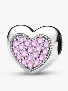 1 件时尚闪亮双排钻石心形吊坠珠饰品适合手链 DIY 女士珠宝 - 款式7 - 查看 1