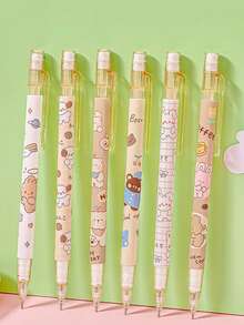 Creative Automatic Peach Shaped Mechanical Pencil, High-Stylish Student Pencil For Campus Study, Perfect For Back To School, Birthday Gift, And Reward - Multicolor - View 8