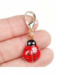 10个可爱瓢虫造型金属钥匙扣，珐琅龙虾扣背包挂饰配件，独特生日、毕业礼物，送给朋友、学校、卡通汽车饰品，可爱哥特风Y2K万圣节饰品，教师节圣诞节礼物创意，带证件夹的包包挂绳，汽车饰品，包包挂饰，送给姐妹的礼物 - 多色 - 查看 2