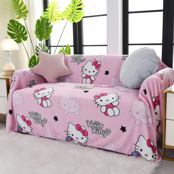 Sanrio Kitty, Sanrio Milk Flannel Cartoon Gift Blanket Air Conditioning Office Car Nap Blanket, Suitable For Picnic, Camping, Lunch Break, Home [Authorized]