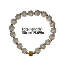 1 件创意奢华贝壳形窗帘系带，法式磁性窗帘架，1 对