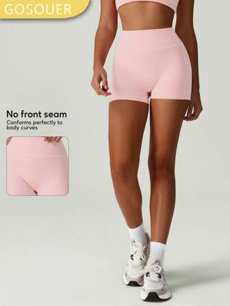 GOSOUER Dam Utan Sömmar Fram Höftlyftande Andningsbara Cykelgym Sportshorts
