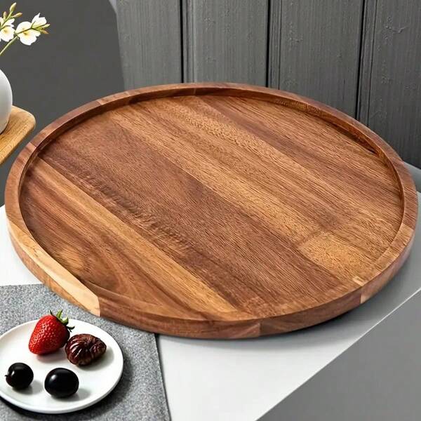 1 Stück Serviertablett, Appetizer-Tablett, Kaffee-Ecke, Dessert-Platte, Trockenobst-Schale, Käsebrett, Obstschale, dekorativer Behälter für Heim-Dekoration und Küchen-Aufbewahrung, geeignet zum Servieren von Käse, Gebäck, Snacks, Brot, Obst, Kaffee, Vorspeisen für Feiertage wie Weihnachten, Halloween, Ostern, Erntedankfest, charmantes Holztablett