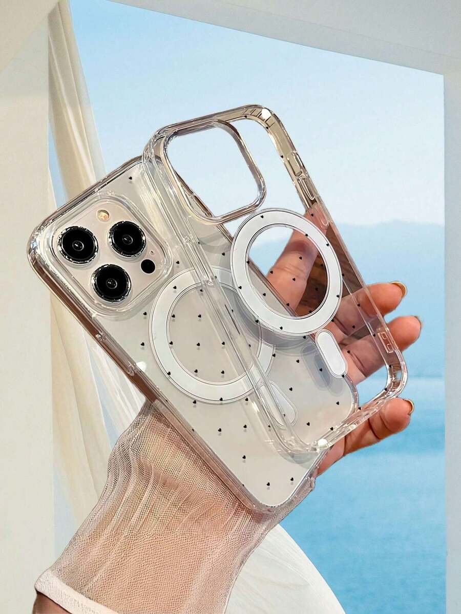 Simple Polka Dot Pattern Mag15netic Phone Case Full Body Charging Support Protection Anti-Scratch Non-Yellowing Transparent Smartphone Cover Gift For Galaxy S24/S24 Plus/S24 UlTRA/Galaxy S23/S23 +/S22 Ect ,Apple Phone 11/11 Pro/11 Pro Max 12/12 Pro/12 Pro Max/13/13 Pro/13 Pro Max/14/14 Plus/14 Pro/14 Pro Max/15/15 Plus/15 Pro/15 Pro Max/16/16 Pro/16 Plus/16 Pro Max/16E/X/XS/XSMax/TPU Material Protective Case,Cartoon 2-In-1 Magnetic Phone Protective, The Best Birthday Gift For Your Friends And Family, Suitable For Both Men And Women - Clear - View 1