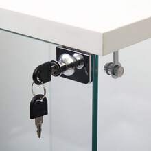 LIVLUX Vetrina in vetro bianco, vetrina in legno con doppio vetro e serratura, vetrina indipendente per oggetti da collezione, libri, vino, adatta per ufficio, soggiorno, cucina, cm (bianco, 3 strati) - Bianco - Visualizzare 4