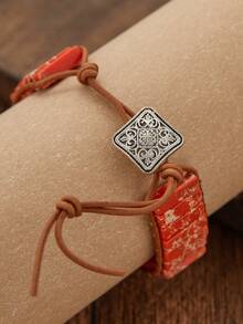 1件复古波西米亚风手工串珠手链，男士，色彩缤纷的波西米亚风人造首饰，适合日常佩戴和圣诞礼物，四季皆宜的配饰 - 手繩 - 查看 7