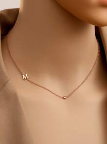 Tsnamer 1 件侧向首字母项链简约 26 个字母 A-Z 个性化名字颈链项链适合女士女孩搭配日常珠宝礼物 - 項鍊 - 查看 58