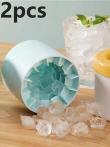 1 个便携式硅胶冰模，圆柱形 3D 制冰机冰块，易于拆卸的多隔间硅胶冰格和简单的桶设计，带盖，可重复使用的制冰机，适用于家庭、酒吧、俱乐部和户外夏季饮品，非常适合鸡尾酒和水果、厨房必需品、厨房配件、学校、大学、学生宿舍用品、国庆节、返校季 - 彩色 - 查看 13