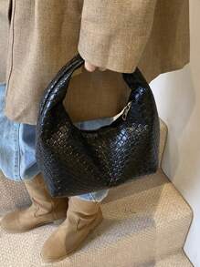 New Luxurious High-End Crocodile Pattern Versatile Women Handbag - Black - View 7