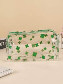 INS Style Delicate Hyuna Flower Transparent Waterproof Cosmetic Bag, Multi-Color Floral PVC Waterproof Portable Large Capacity Girly Organizer Travel Toiletry Bag