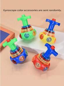 1 件有趣的 LED 灯光音乐陀螺玩具、闪光旋转陀螺玩具、发光音乐旋转玩具、儿童灯光玩具、儿童黑暗派对用品、男孩和女孩的生日礼物、圣诞礼物（部分颜色随机，