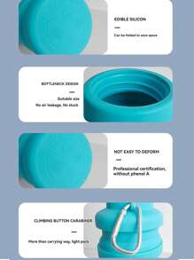 Collapsible Water Bottles 17oz,Odorless Silicone, Leak-Proof Foldable Reusable Bottle - Perfect For Travel Sports Gym Hiking Camping Cycling,Portable Leak Proof Sports Water Bottle With Carabiner