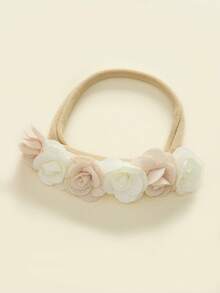 3pcs Artificial Rose Flower Elastic Nylon Headbands, Soft & Comfortable For Photo Taking Hair Accessories - Multicolor - View 11