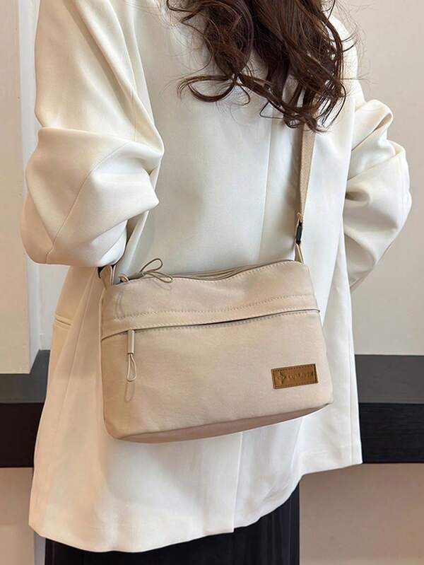 Bolso de hombro de mujer de estilo coreano minimalista casual de nailon, bolso cruzado de moda con múltiples compartimentos, adecuado para compras, billetera, mujeres jóvenes, estudiantes universitarios, principiantes, trabajadores de oficina. Excelente para oficina, universidad, trabajo, negocios, traslados, actividades al aire libre, viajes y senderismo.