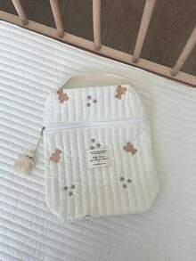 1pc Beige Taupe Tasseled Diaper Bag, Lightweight Stroller Hook On Pouch, Suitable For Daily Use - Multicolor - View 10