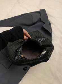 New Luxurious High-End Crocodile Pattern Versatile Women Handbag - Black - View 5