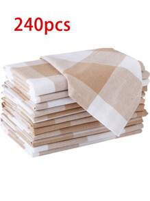 2/6/12/240pcs Retro Minimalist Plaid Dinner Napkins, Suitable For Party, Banquet, Wedding, Reusable And Washable