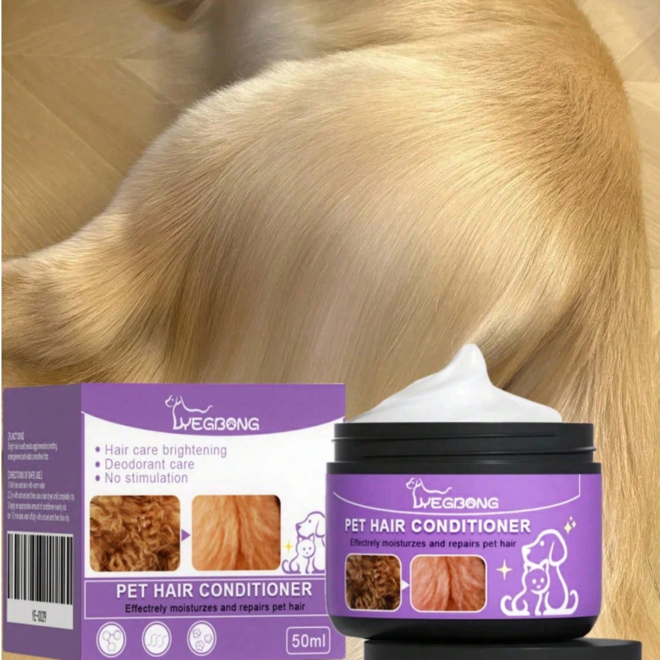 200ml/2 pezzi/50ml Balsamo per capelli per animali domestici, Pulizia e cura dei capelli per animali domestici, Soffice e liscio,
