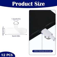 THE  12 Pcs Phone Tether Tab, Universal Phone Lanyard Patch Transparent Cellphone Strap Replacement Part Without Adhesive For Most Smartphone Case - 1 - View 3