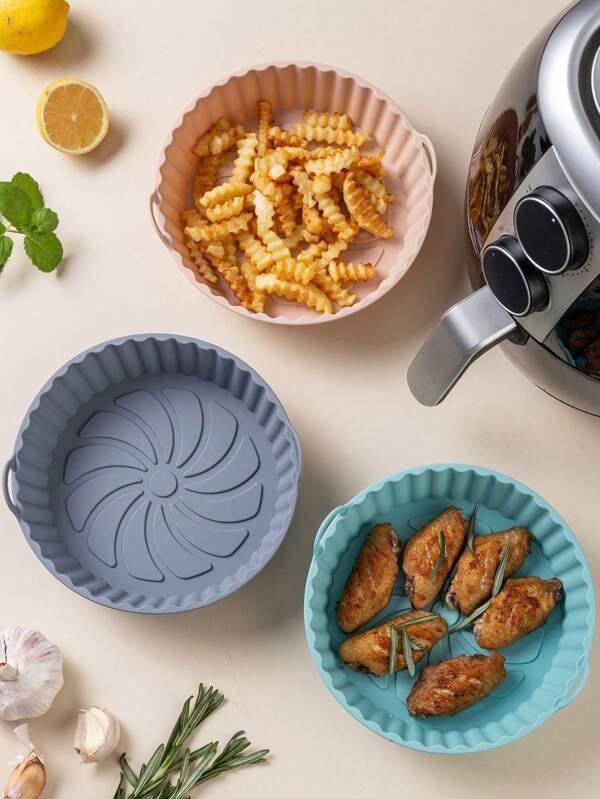 1pc Silicone Air Fryer Mat, Multi-Functional Non-Stick Silicone Pad, Heat Insulation Insert Tray