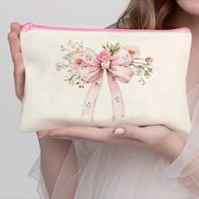 1/5/10/20pcs Sweet Pattern Canvas Zipper Bags Gift Storage Pouch Set, Y2K Style Bow Decor Accessory Organizer Bags, Essential For Ladies Party Butterfly Theme, Versatile Makeup Brush Holder, Stationery Pouch, Party Favor Bags