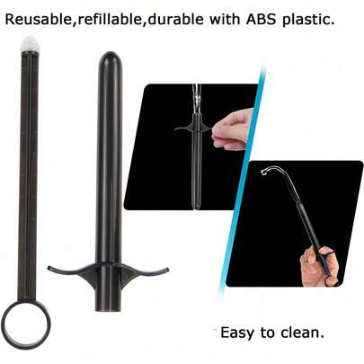 Enema Lube Injector Reusable Lubricant Launcher Syringe Applicator With Precise Scales Anal Vaginal Inject Sex Toys For Adult Men Women Gay Couples (Black 10ml)