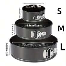1 件/3 件圆形碳钢蛋糕模具，不粘可拆卸底部烤盘，适用于制作松饼、彩虹蛋糕、芝士蛋糕、甜点慕斯蛋糕烤盘、烤箱配件、圆形弹簧蛋糕模具，适用于厨房用品、厨房烤盘、万圣节/亡灵节、圣诞节蛋糕烘焙工具 - 可重复使用烤盘 - 彩色 - 查看 4