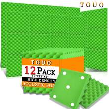 TOUO 6-48 块吸音泡沫板，8 种颜色蛋箱隔音垫，12 英寸 x 12 英寸 x 2 英寸/1 英寸，高密度吸音海绵，适用于工作室、房间、墙壁、天花板 - 彩色 - 查看 38