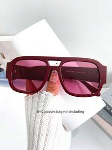 新款现代复古经典双鼻梁时尚眼镜女男简约百搭朋克节日派对街拍走秀时尚眼镜女适合日常佩戴配套眼镜飞行员形状墨镜 - 彩色 - 查看 5