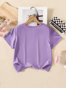 Meisjes casual effen T-shirt met korte mouwen, zomer