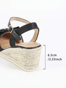 Fashionable Elegant Casual Versatile Butterfly Decor Daily Commute Bow Solid Color Casual Commute Outdoor Glamorous Party Elegant Resort Fashion Fabric Bow Buckle Women's Platform Wedge High Heel Shoes, Autumn, Beach, Wedding, Party, Indoor & Outdoor, All Season
