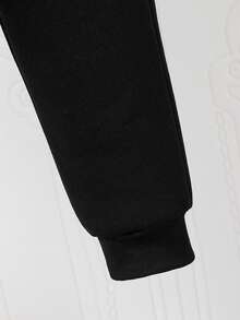 Tween Girls' Cartoon Print Thermal Hoodie And Sweatpants Set - Black - View 6