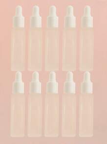 3/5/10/20pcs/Set Square Matte Empty Refillable Glass Dropper Bottles 5ml/8ml/10ml/15ml/20ml For Essential Oil, Serum, Perfume, Travel And DIY Use, White And Silver Cap