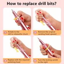 Máquina de taladro de uñas recargable de 45 000 RPM, lima de uñas, accesorios para uñas, esmalte de uñas de gel, lijadora, herramienta profesional, set de manicura