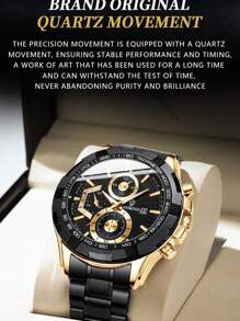 BINBOND BINBOND Luxus Herren Quarz Uhren, modisches Konzept mit dekorativem Zifferblatt, Lässig Militär Sport Armbanduhr, Edelstahl wasserdicht, Herren Quarz Uhr
