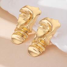 1 对奢华时尚创意夸张亮面设计女士耳钉珠宝