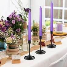 10 Zoll (25 cm) / 8 Zoll (20 cm) schlichte vertikal gestreifte Kerzenständer, rot/weiß/blau/grün/lila/grau/gelb/orange/rosa/schwarz/weinrot, farbige Kerzen, 8 Stunden Brenndauer/Stück, geometrisches Streifendesign, geeignet für Heimdekoration, Hochzeitsdekoration, Freundschaftsgeschenke, Dinnerpartys, duftfreie Kerzen, romantische Dekoration, für alle Jahreszeiten - Verschiedenfarbig - Übersicht 10