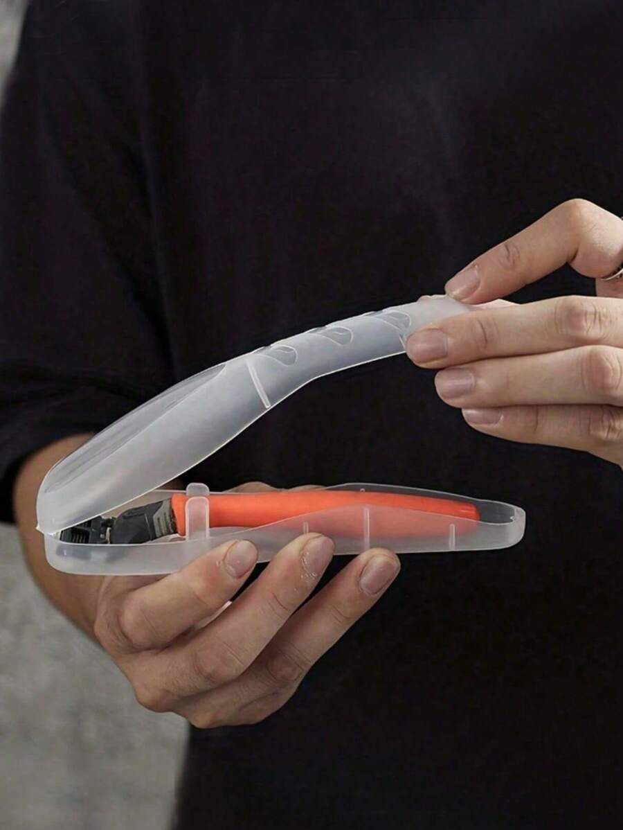 Travel Razor Case, Compact & Protective Shaver Case – Transparent, Dustproof Travel Organizer,3/2/1pc Trip Portable Razor Holder Container Storage, Razor Travel Case, Travel Razor Cover, Razor Protector, Outdoor Camping Business, Shaving Box (Not Include Shaver)