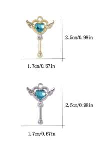 Set de 5 piezas Colgante con varita mágica con forma de corazón, Accesorio de joyería de aleación DIY apto para aretes, pulseras, collares, adecuado para uso diario de mujer