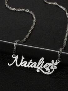 定制姓名项链、设计花形项链、不锈钢镀金哑光姓名项链、个性化姓名项链、女士生日礼物、母亲节礼物、女士女孩礼物、生日礼物、纪念礼物、返校礼物 - 彩色 - 查看 7