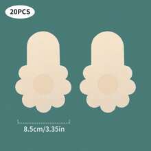 20pcs/10pcs Disposable Breast Lift Tape, Non-Woven Fabric Bra Insert Pads, One-Time Chrysanthemum Breast Petals, Disposable Non-Woven Invisible Nipple Covers, Suitable For Large-Busted And Plus-Size Women, Sexy, Glare-Proof And Embarrassment-Proof.