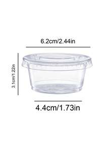 50pcs LIDS Plastic Cups, Suitable For Iced Coffee, Smoothies, Milkshakes And Any Cold Drinks. Dip Cups, Portion Control, Salad Dressings, 2-Ounce Jelly Injections And Medicine. Small Plastic Containers With LIDS. Sealed And Stackable Portion Cups, Salad Dressing/Dip Cups, Lunch Condiment Cups, Pie For Overseas Trips And Travels - Trong sáng - Xem 9