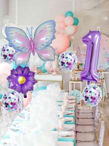 1Set, Butterfly Number Balloons Set, Birthday Party Decorations, Photo Prop Decor, Anniversary Decor, Atmosphere Background Layout, Celebration Decor, Indoor Decor, Theme Event Decor, Party Decor Supplies