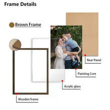 1 pieza, foto personalizada, marco de madera con plexiglás pulido, personaliza tus recuerdos familiares, recuerdos preciados, póster de lienzo impreso personalizado, perfecto para familias, parejas, recuerdos de mascotas y un regalo perfecto para aniversarios