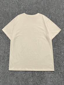 DEAR MOLLY Plus Size Casual Round Neck Short Sleeve T-Shirt With Healing Graffiti Cartoon Print, Suitable For Daily Wear And Holiday Gifts